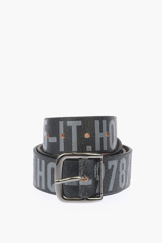 40mm logoed leather B-ARBARANO II belt