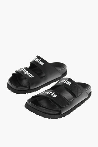 Sandali in Pelle con Chiusura in Velcro Logata