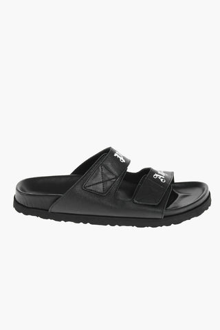 Sandali in Pelle con Chiusura in Velcro Logata