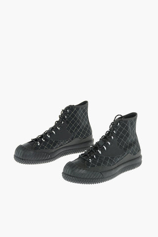 SLAMJAM Hohe Sneaker aus Textil mit Rautenmuster und Lurex-Details