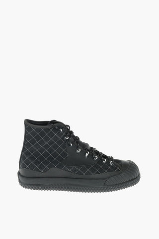 SLAMJAM Hohe Sneaker aus Textil mit Rautenmuster und Lurex-Details