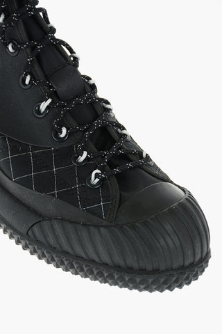 SLAMJAM Hohe Sneaker aus Textil mit Rautenmuster und Lurex-Details