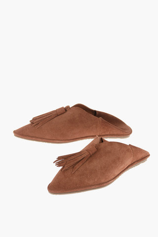 suede leather LUBNA babouches with tassel