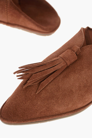 suede leather LUBNA babouches with tassel