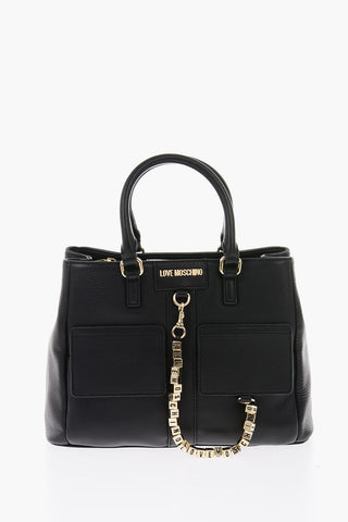 LOVE textured leather bag with removable shoulder strap