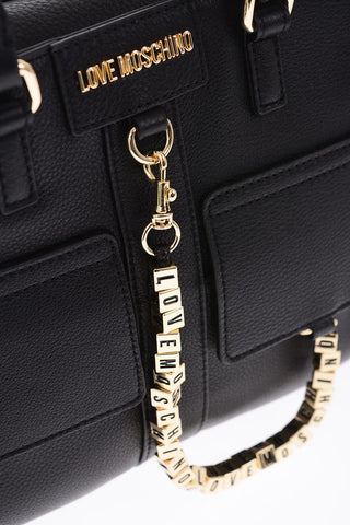 LOVE textured leather bag with removable shoulder strap