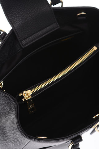 LOVE textured leather bag with removable shoulder strap