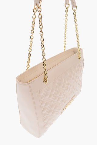 LOVE quilted faux leather shoulder bag