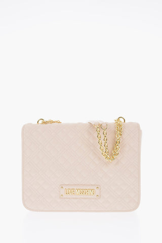 LOVE quilted faux leather shoulder bag