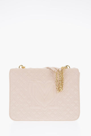 LOVE quilted faux leather shoulder bag