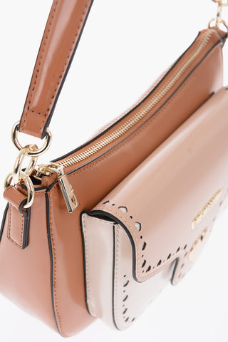 LOVE faux leather mini top handle bag with perfored details