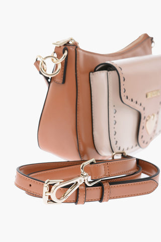 LOVE faux leather mini top handle bag with perfored details