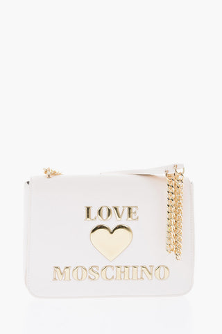 LOVE faux leather crossbody bag with chain