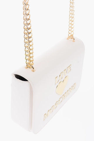LOVE faux leather crossbody bag with chain