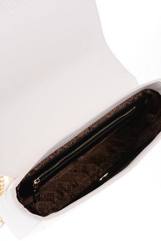 LOVE faux leather crossbody bag with chain