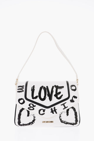 LOVE printed faux leather bag with removable shoulder strap