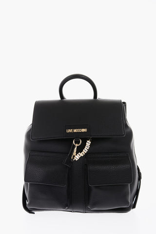 LOVE zaino in pelle con tasche a toppa frontali