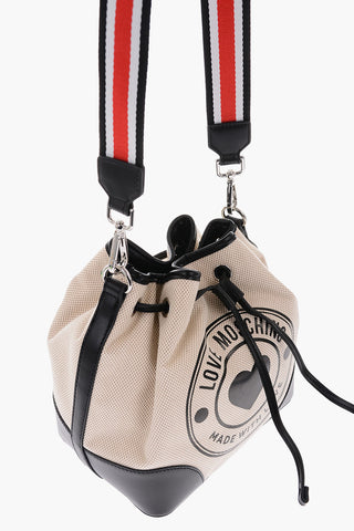 LOVE borsa secchiello a quadretti con dettagli in ecopelle