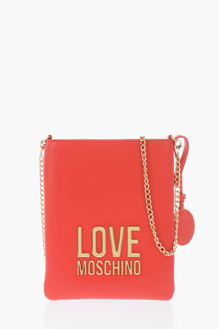 LOVE faux leather bag with chain shoulder strap