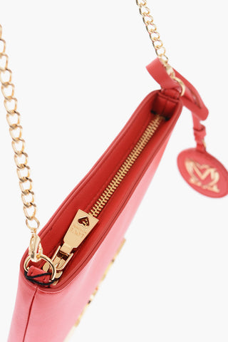 LOVE faux leather bag with chain shoulder strap