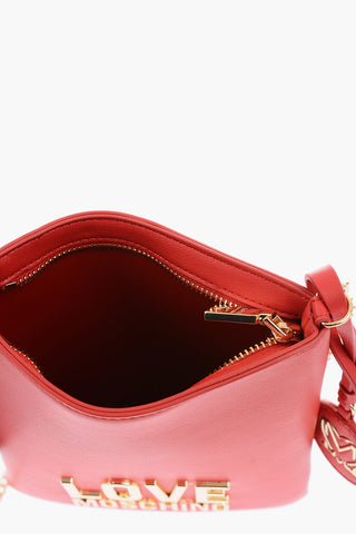 LOVE faux leather bag with chain shoulder strap