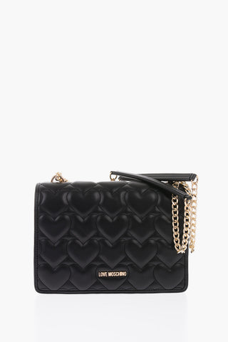 LOVE quilted faux leather shoulder bag