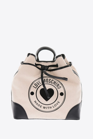 LOVE micro check backpack with logo print on the front
