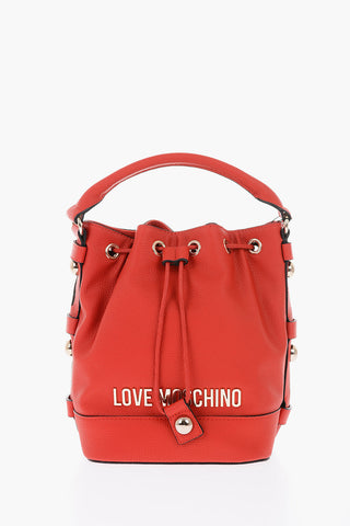 LOVE faux leather mini bucket bag with removable shoulder strap