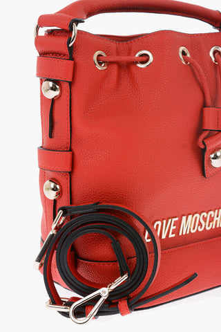 LOVE faux leather mini bucket bag with removable shoulder strap