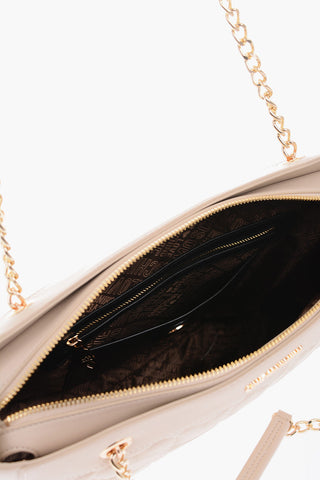 LOVE quilted faux leather tote bag with zip clousure