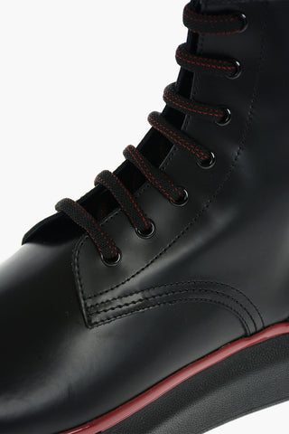 Rubber Sole Brushed Leather Combat Booties