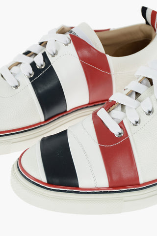 Textured Leather DIAGONAL STRIPE Sneakers