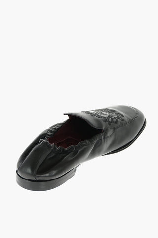 Embroidered Emblem ARIOSTO Leather Loafers