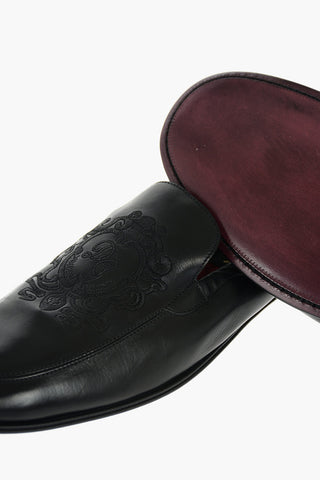 Embroidered Emblem ARIOSTO Leather Loafers