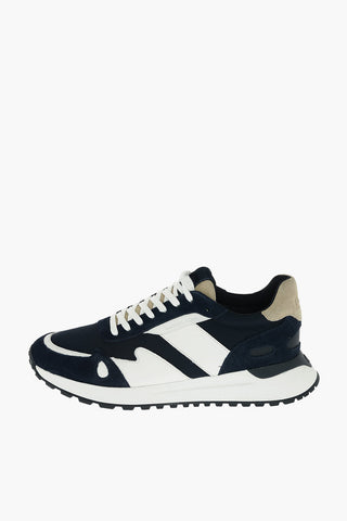 Two Tone CRINKLE Leather and Suede Sneakers