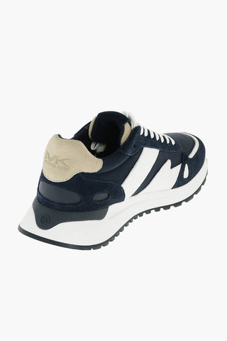 Two Tone CRINKLE Leather and Suede Sneakers