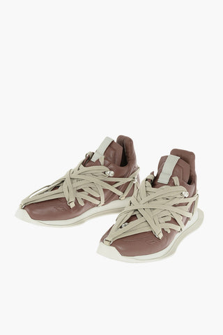 Rubber Sole MEGALACED RUNNER Leather Sneakers