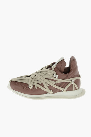 Rubber Sole MEGALACED RUNNER Leather Sneakers