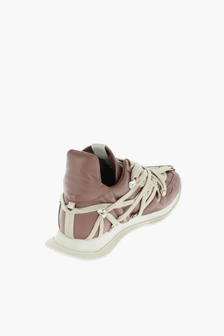 Rubber Sole MEGALACED RUNNER Leather Sneakers