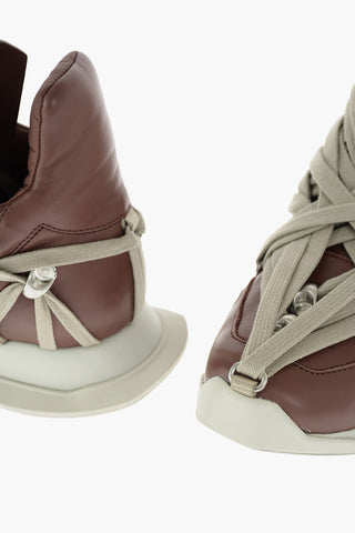 Rubber Sole MEGALACED RUNNER Leather Sneakers