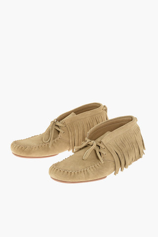 Fringed Suede Loafers