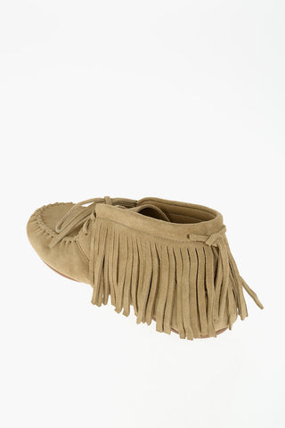 Fringed Suede Loafers