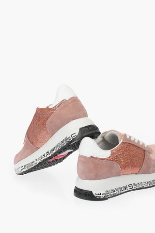 LOVE Suede and Sequin Sneakers with Logo-embossed Sole