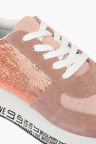 LOVE Suede and Sequin Sneakers with Logo-embossed Sole