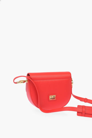 LOVE faux leather crossbody saddle bag with golden logo