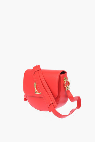 LOVE faux leather crossbody saddle bag with golden logo