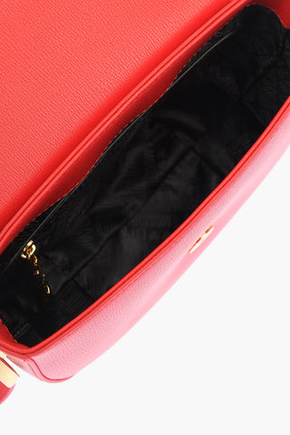 LOVE faux leather crossbody saddle bag with golden logo