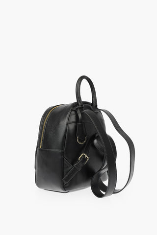 LOVE faux leather backpack with golden logo and patch pocket on the front