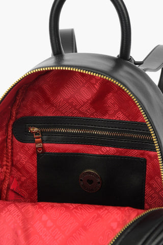 LOVE faux leather backpack with golden logo and patch pocket on the front
