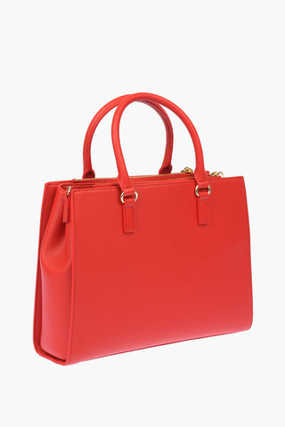LOVE faux leather tote bag with golden chain